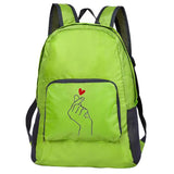 Outdoor Travel Lightweight Portable Foldable Backpack Love Print Folding Green Bag Ultralight Pack for Women Men Hiking Daypack