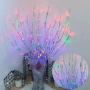 LED Simulated Tree Branch Light Battery Operated 20LEDs Fairy Lights Bendable Willow Branches for Christmas Home Bedroom Decor