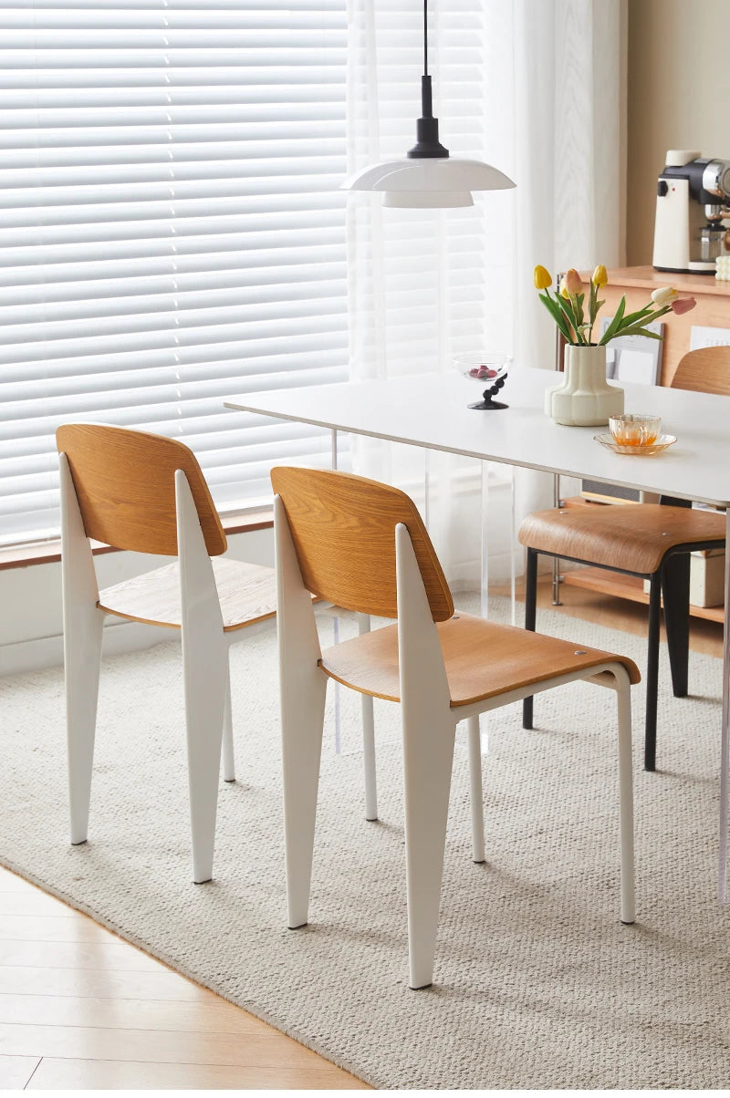 American Retro Dining Chair. Dopamine Chair Solid Wood Vitra Chair. Household Light Luxury High-end Backrest Chair