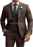 Mens Suit 3 Piece Slim Fit Suits for Men Double Breasted Suit Wedding Prom Suits Formal Business Dinner Tuxedo