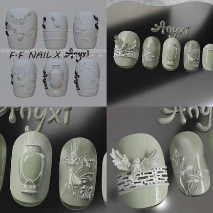 1pc  Snake Flamingo Jellyfish Dragon Dtream 3D Acrylic Mold  Nail Art DIY  Silicone  Nail Art Templates Nails Mold