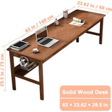 Solid Wood Desk, 63' Mid-Century Modern, Writing Desk, Home Office Workstation office furniture desk table corner desks