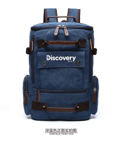 Mochila de lona multifuncional DISCOVERY-SUN, mochila informal para senderismo, mochila escolar para deportes al aire libre, mochila de viaje de gran capacidad.