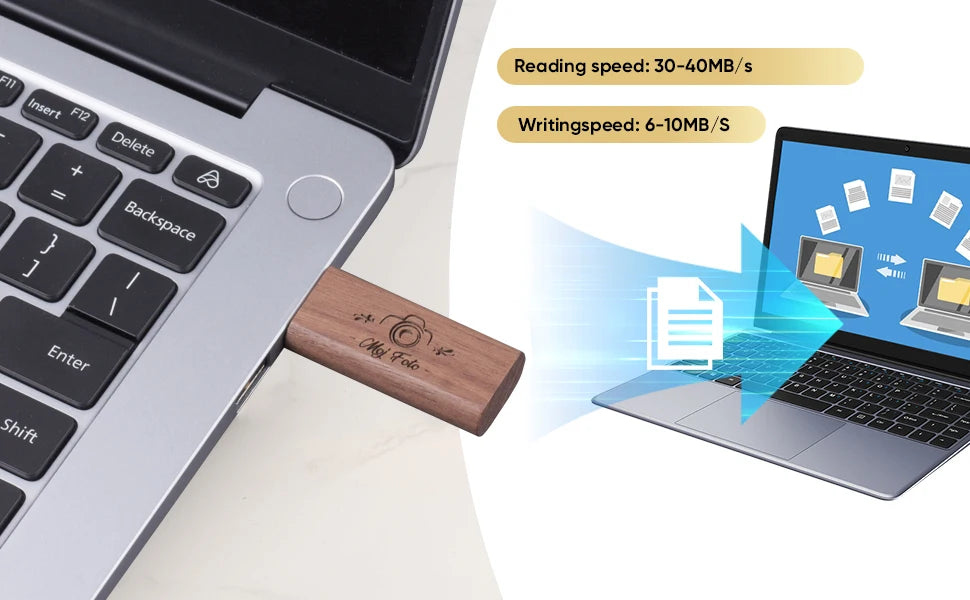 Wooden USB Flash Drive 10PCS/LOT Pen Drive 4GB 8GB 16G 128G Wedding Gift Memory Stick Box U Disk Free Custom LOGO Pen drive 64gb