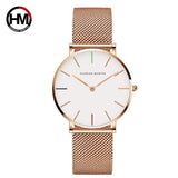 HANNAH MARTIN Women Watch Nordic Minimalist Japan Quartz Movement 3Bar Waterproof Women 36mm Full Rose Gold Dropshipping Watches