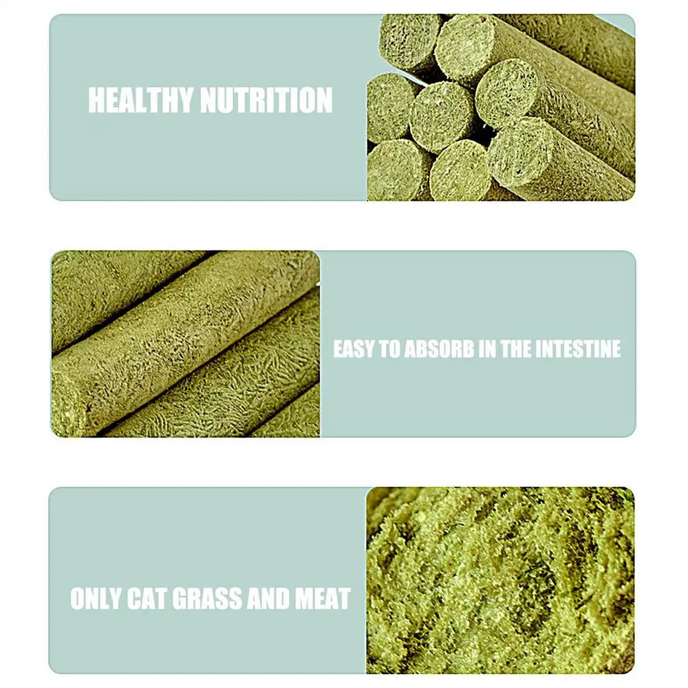 Cat Grass Teething Stick 5Pcs/bag Freeze-dried Cat Dog Snacks Stress Relief Cat Food For Small Medium Large Cats