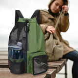Mesh backpack, swimming drawstring bag, backpack with wet pocket, beach storage backpack, outdoor fishing bag