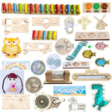 DIY Montessori  Busy Board Material Accessories Rainbow Card Water Pipe Aid Early Education Learning Skill Toy Wooden Toys Gifts