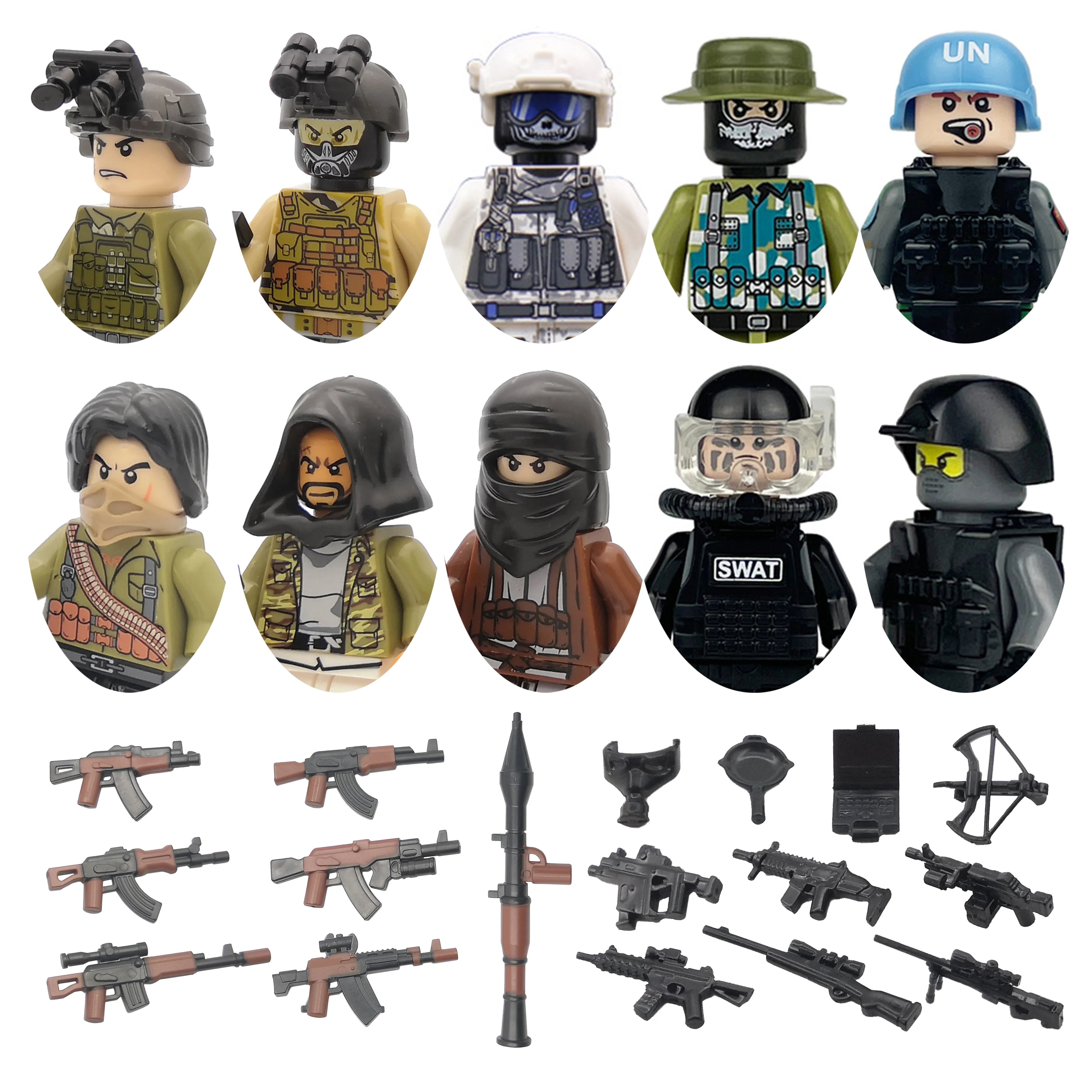Military WW2 Tanks Tiger Sherman T34 Panzer Vehicle Airplane Army Soldier Weapons Model Building Block Brick Children Kids Toys