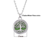 Tree of Life Aromatherapy Necklace Perfume Essential Oil Diffuser Alloy Stainless Steel  Locket Pendant Aroma Diffuser Necklace