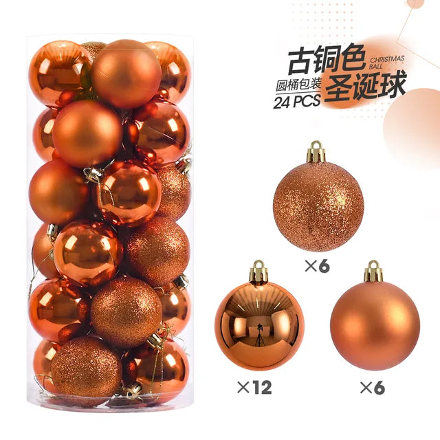 24pcs 3cm Christmas Balls Christmas Tree Ornaments Christmas Ball Hanging Tree Pendants Home Party Xmas Tree Decoration New Year Gift 