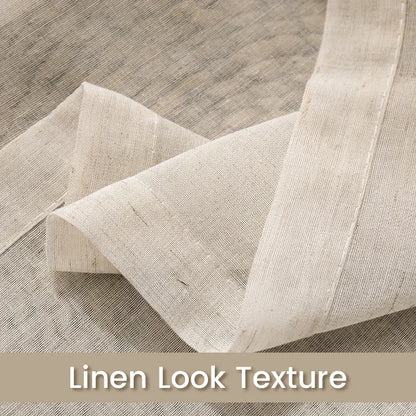 Japan Style Flax Linen Look Tulle Sheer Curtains for Living Room Windows Transparent Voile Curtain for Kitchen Rideaux Customize