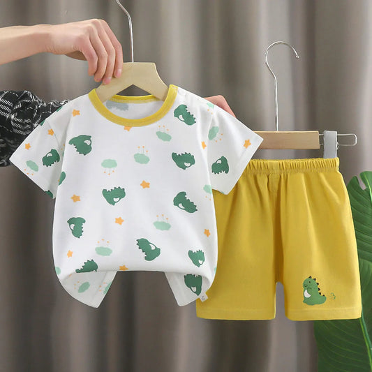 Kids Clothes Children's Sets Boys Girls T-shirt Shorts 2PCS Summer Cotton Short Sleeve Baby Children Clothing Toddler Suit