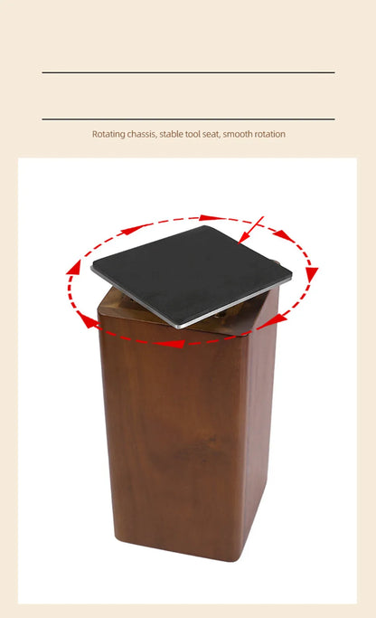 Magnetic Rotating Wood Knife Holder  360° Rotatable Knife Block For  Kitchen Knives Storage With Anti Slip Pad Wood Knife Board