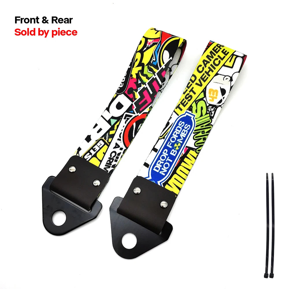 Correa de remolque colgante para coche con cultura de carreras JDM, cuerda de remolque, cinta, parachoques, accesorios para NOS HKS Initial D