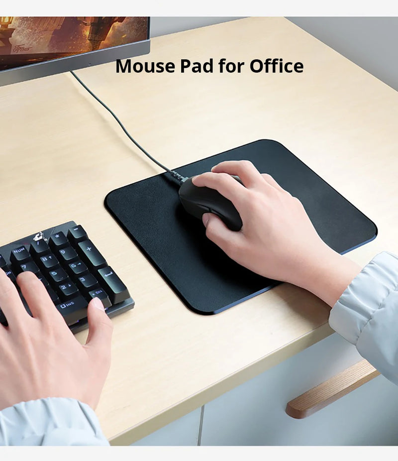 Hard Mouse Pad Small Mouse Pad for Travel Business Black Mousepad for Office Home Bed Sofa