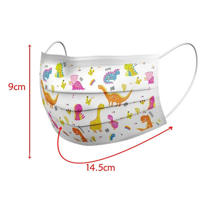 50pcs Cartoon Kids Disposable Mask 3 Layer Child Filter Hygiene Thicken Children's Face Mouth Mask Earloop mascarilla infantil