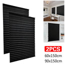 2pcs Self-adhesive Pleated Blackout Blinds Non-woven Folding Curtains For Kitchen Bathroom Balcony Shades Home Windows Decor