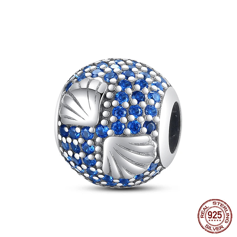 Ocean Series - Original Genuine 925 Sterling Silver Turtle Crab Mermaid Charm Beads Suitable for 3mm Bracelet DIY Making Pendant