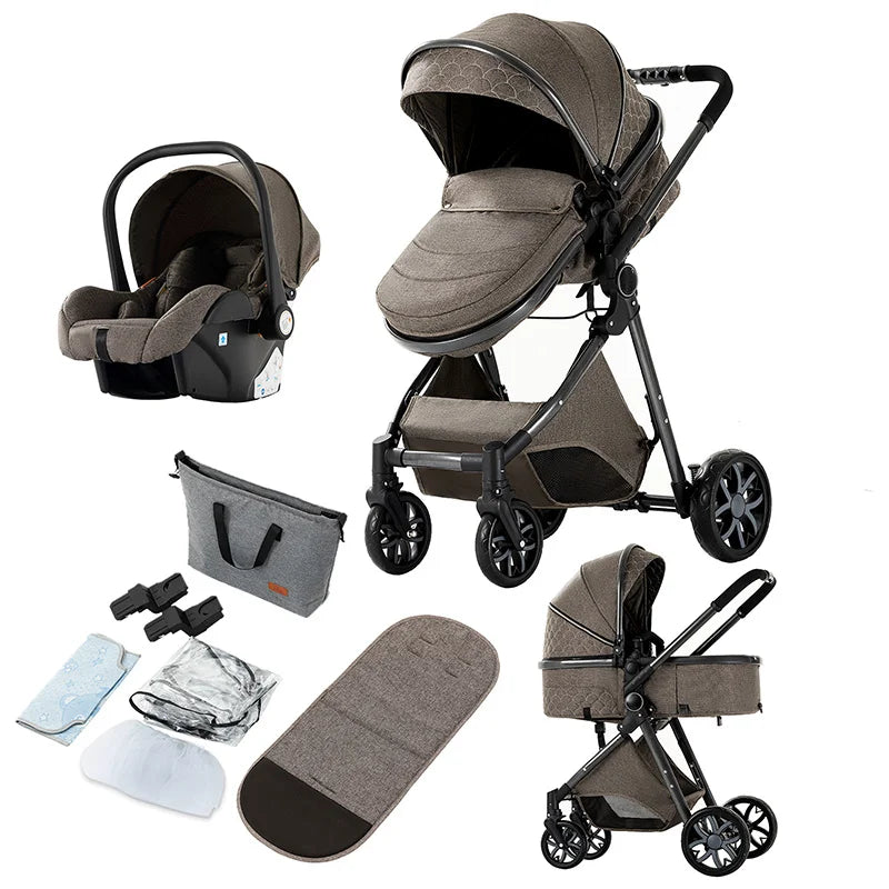 Baby Stroller Baby 3 in 1 Stroller Baby Lightweight Cars High Landscape Luxury Carriage for Newborn Travel Pram Portable Trolley