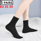 5 Pairs Plus Size EUR 45-50 Prevent Varicose Veins Socks Mens Diabetics Patients Cotton Loose Mouth Sock Man Women Comfort Meias