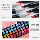 24/36/48/60/80/120/168 Colors Double Tip Permanent Art Marker pens for Drawing Painting Sketching Comics Design School Supplies