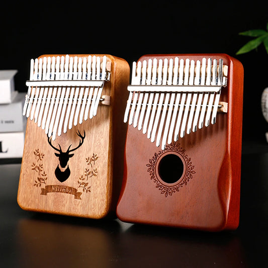 Kalimba, instrumento musical, piano de pulgar de 17 teclas, madera de caoba, combinaciones de piano de dedo, regalos para niños, piano de dedo Mbira portátil