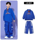 Boys Hip Hop Pullover Street Dance Cargo Pants Girls High Collar Sweatshirt Outfits Kids Jazz Sport Clothes Set Child Streetwear