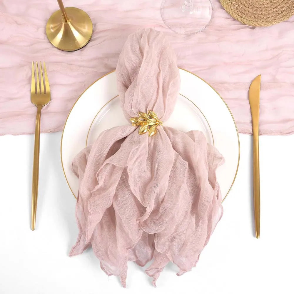 Set of 12 Gauze Cheesecloth Napkins Cloth Bulk Dinner Table Napkins for Home Wedding Valentine's Party Event Table Decoration