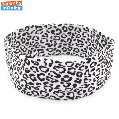 Fashion Leopard Print Sports Headband Yoga Headband Women Fitness Elastic Cotton Sweat Absorbing Headscarf  Athletic Headwear