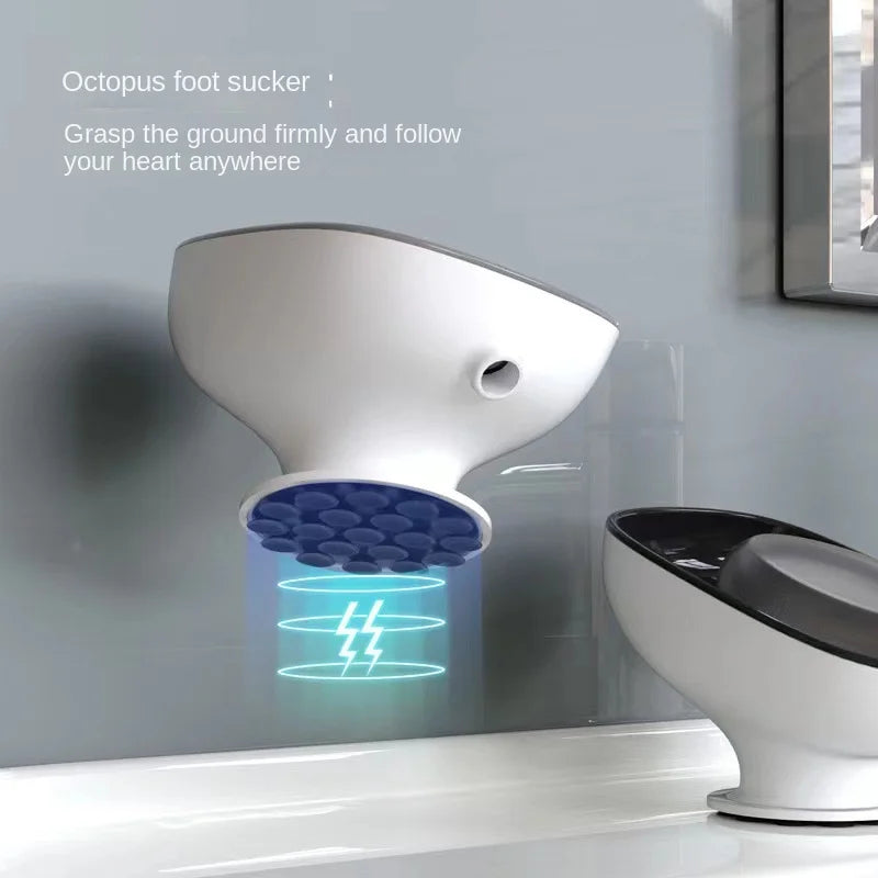 Super Suction Cup Soap Dish with drain water For Bathroom Soap Holder Kithcen Sponge Holder Soap container Bathroom Supplies