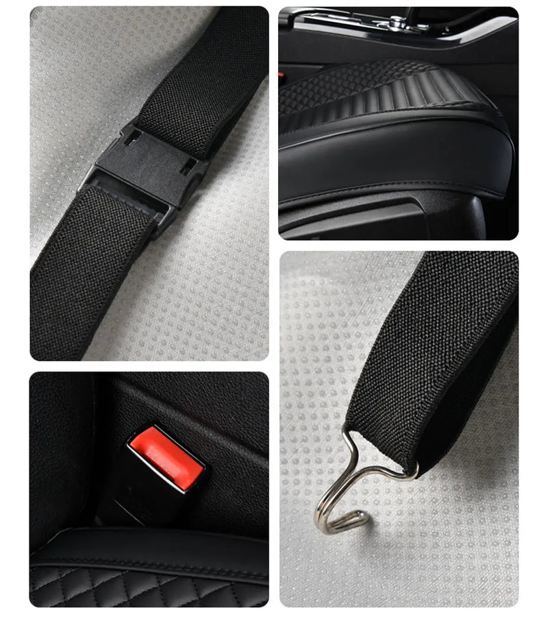 SEAMETAL Full-Wrapped Car Seat Cover Breathable Hole PU Car Front Seat Cushion Universal Anti Slip Auto Chair Protector Cover