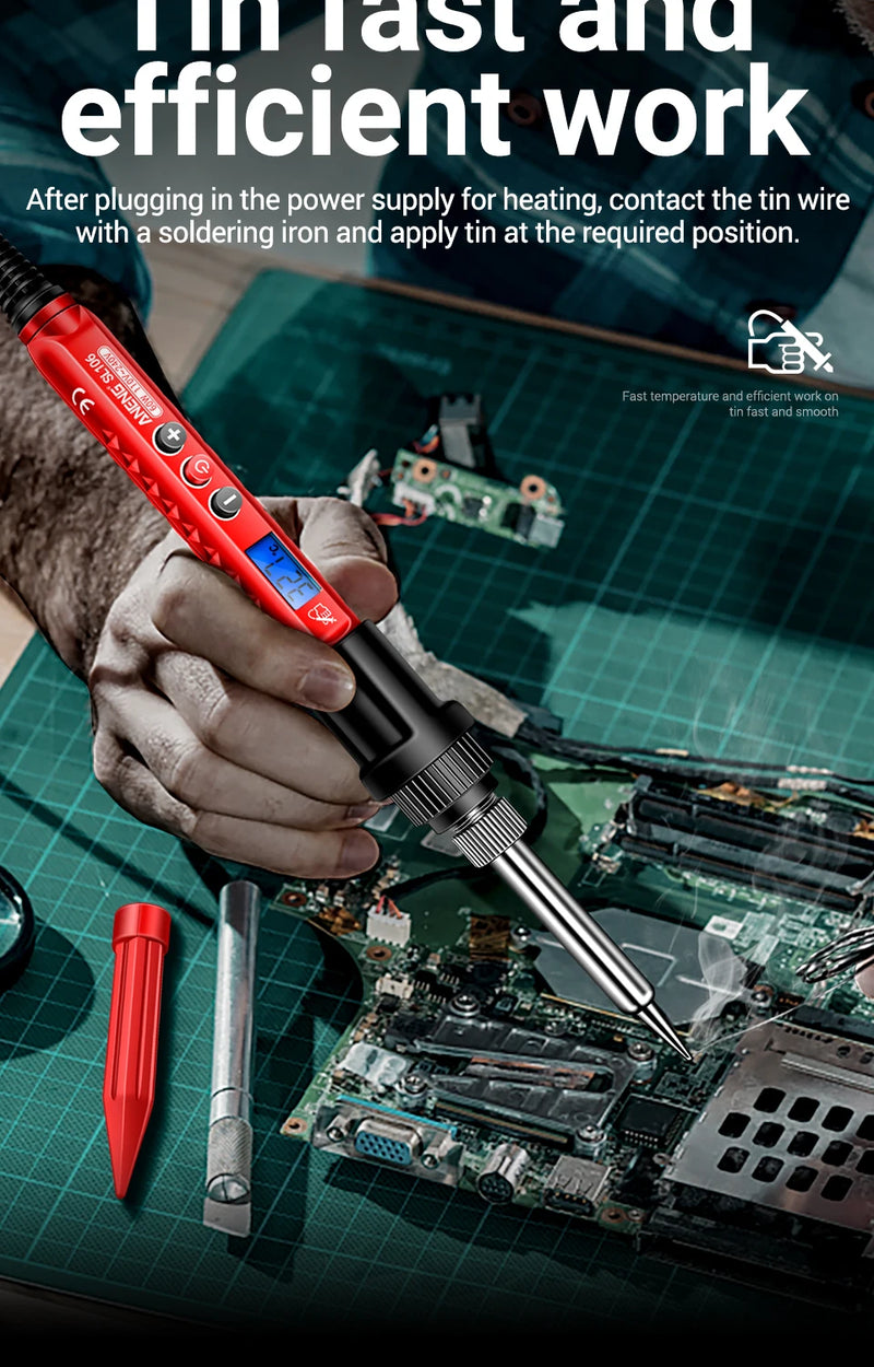 ANENG SL106 Electric Soldering Irons Adjustable Temperature Welding Solder Rework Station Heat Pencil Tip Repair Tools 110V/220V