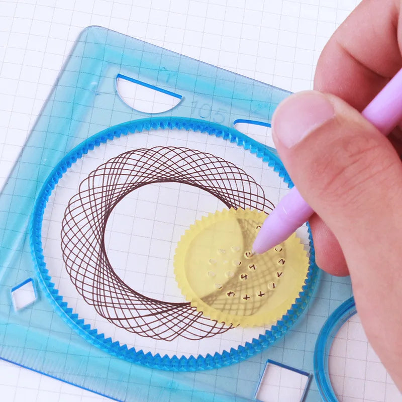 Juego de plantillas de dibujo con espirógrafo geométrico, plantilla de pintura, manualidades artísticas, juguete educativo creativo para niños, variedad de flores, regla