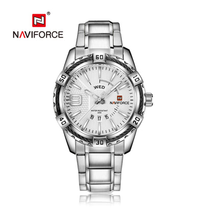 NAVIFORCE Luxury Brand Men's WristWatch Original Fashion Quartz Classic Watches For Men Waterproof Business Steel Band Clock Man
