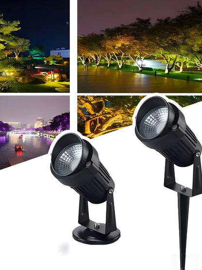 Iluminação led para jardim, 3w, 5w, 10w, 15w, área externa, lâmpada para gramado, à prova d'água, terraço, decoração de jardim, caminho, holofotes, ac220v, 110v, dc12v