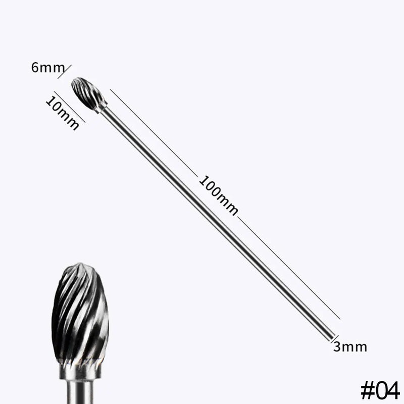 Extra Long 100mm Rotary Rasp File Carving Grinder Abrasive Tools Carbide Burr Alloy Bits Milling Cutter Drill For Metal Wook