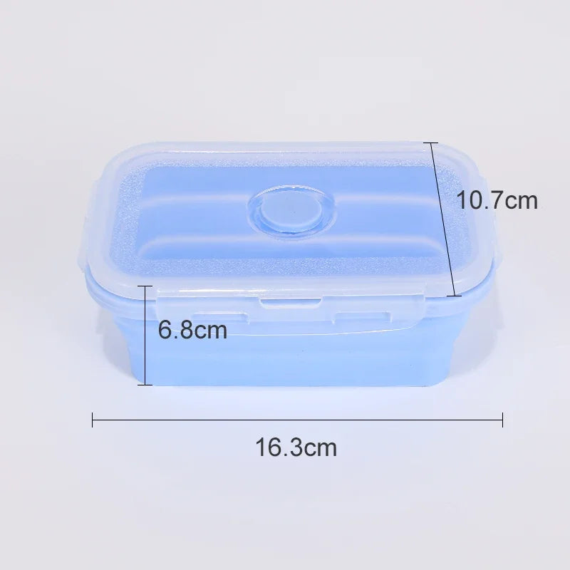 Collapsible Food Storage Containers Silicone Lunch Box with Lid Food Bowls Kitchen Stackable Lunch Box for Pantry Freezer Safe