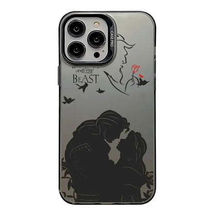 Funda plateada colorida para Apple iPhone 11, 13, 15, Pro Max, 14 Plus, 12, 16, funda de silicona a prueba de golpes, Princesa Bella Disney