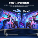 FYHXele 34 inch 99% sRGB Gaming Office Curved Screen 165Hz Refresh Rate 1ms High Reaction Speed Equipped With 3440*1440P Resolution HDMI or DP Interface 21::9 Proportional Screen