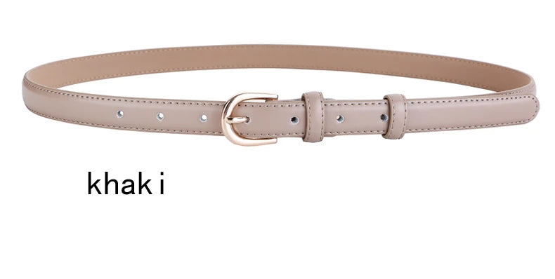 Women's belt genuine leather fashion casual simple everything matching decoration cowhide pants belt white jeans small belt