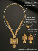 Dubai Jewelry Sets Creative Necklace Charm Bridal Bracelet Earrings for Women Ring Wedding Accessories