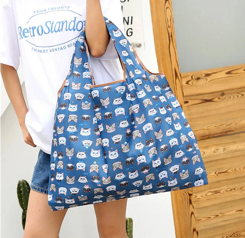 Folding Shopping Bag Large Capacity Environmental Protection Portable Handbag Supermarket Toy Storage Bags Travel Grocery Bag