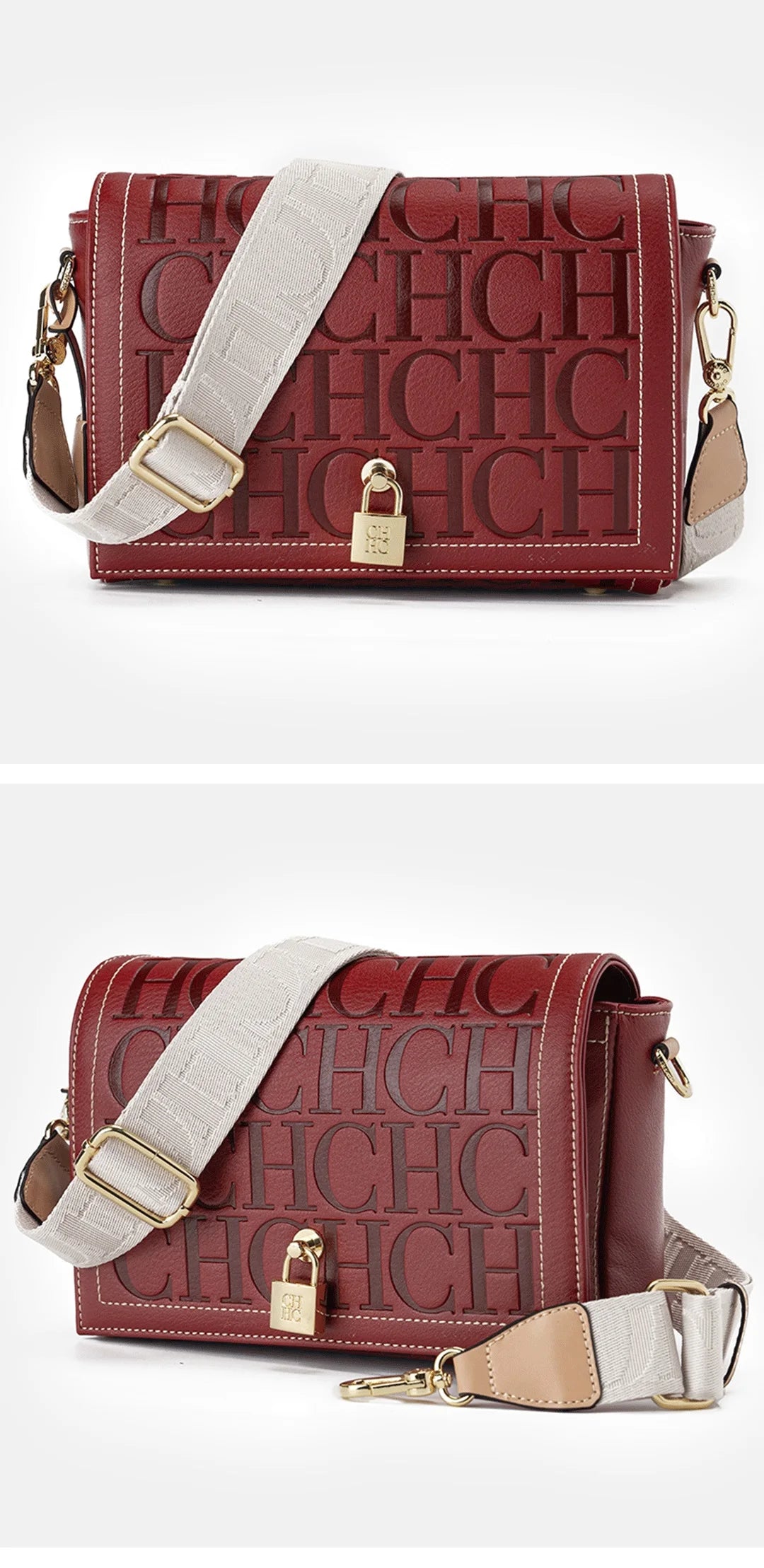 CH Autumn and Winter Solid Color Crossbody Bag Letter Printing High Quality Women's Fashion Elegance 2025 Classic Women's Bag