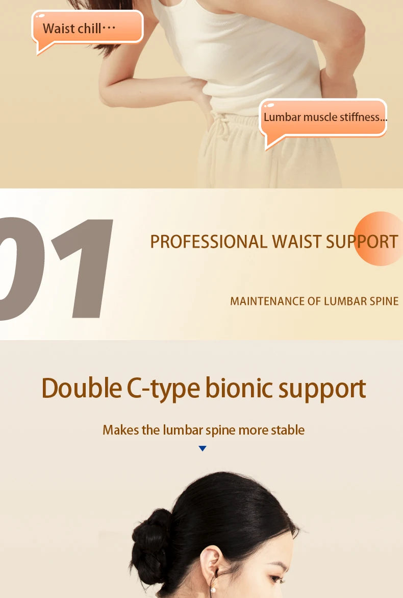 Cinturón de soporte lumbar ajustable para salud y bienestar, con percusión muscular, transpirable y protección lumbar, masajeador adelgazante con calor.