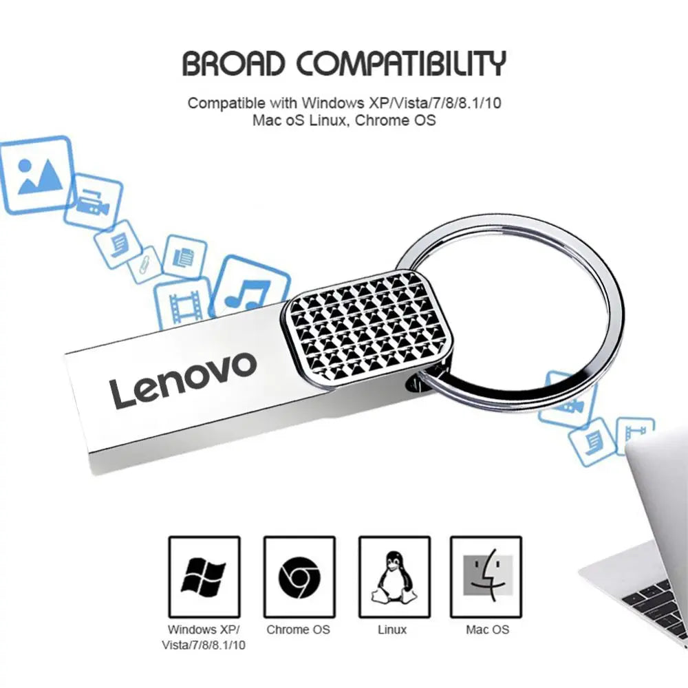Memoria USB 3.0 Lenovo OTG de 2 TB, de metal, USB 3.0, de 1 TB, tipo C, de alta velocidad, 128 GB, miniunidad flash, resistente al agua
