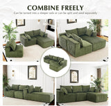 118" Compressed Sofa for Living Room L Shaped Boneless Couch, Modular Sectional Sofa, Sofa Bed Memory Foam Couches with Chaise