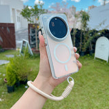 Fashion Laser Gradient Magnetic Lanyard Shockproof Case for Xiaomi 15 Ultra For Redmi Note14 Pro + 5G 14C For Magsafe Cover