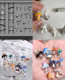 1Pc Chain Ice Flower Fox Spoon Fork Dragon Snake Butterfly 3D Acrylic Mold Nail Art Decorations  DIY Design Silicone Nails Mold