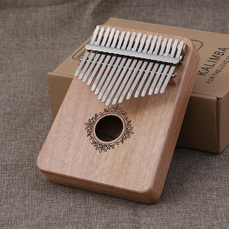 Kalimba, instrumento musical, piano de pulgar de 17 teclas, madera de caoba, combinaciones de piano de dedo, regalos para niños, piano de dedo Mbira portátil